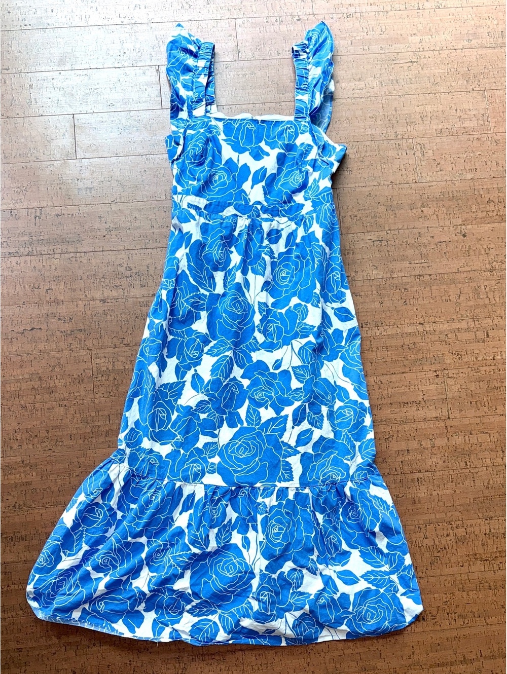 London Times Blue & White Floral Midi Dress Size 10 - Picture 2 of 6